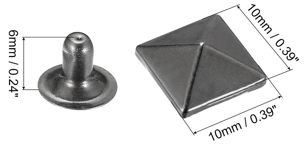 50 Sets Quadratische Nieten Stachel Niete 10mm DIY Metall Leder Spike Nieten fš¹r leder Punk Pyramid Nieten Ledercraft Dekoration fš¹r Bekleidu...