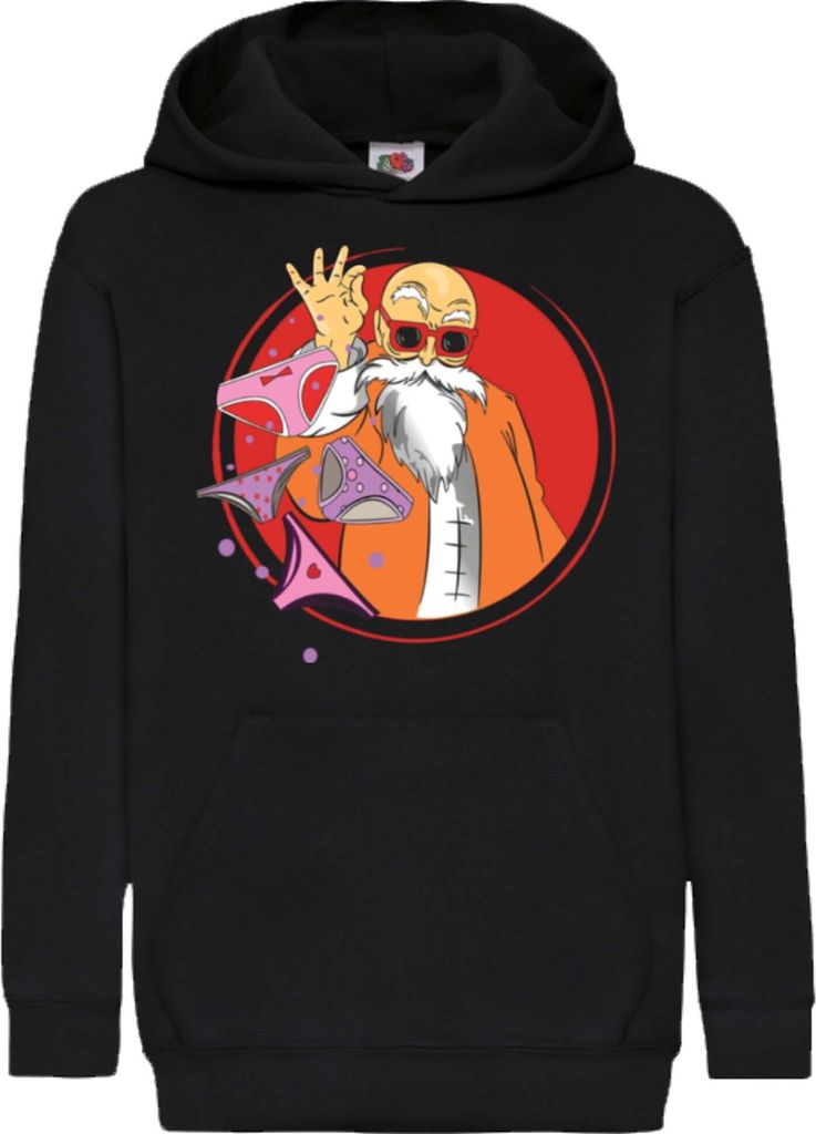Kinder Kapuzenpullover Dragon Anime Manga Ball Z Master Roshi 03, 12-13 Jahr - 152 / Schwarz
