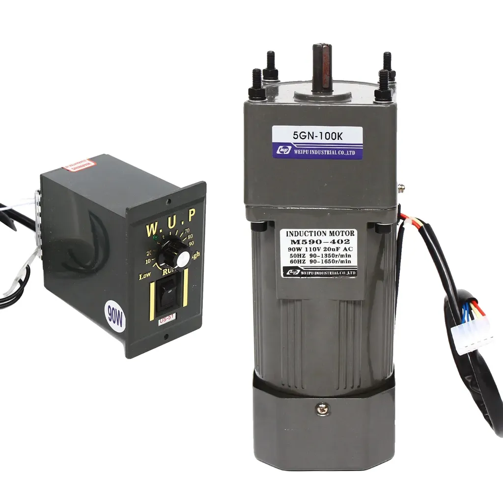 Motoréducteur AC couple élevé et vitesse ajustable 120W design compact noir