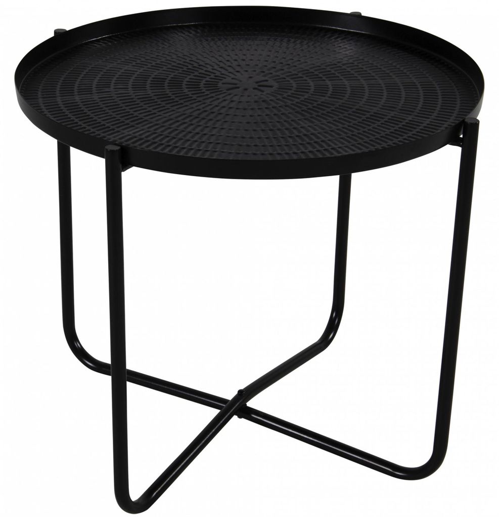 Lesli Living Beistelltisch - rund - Metall - schwarz - 35 cm