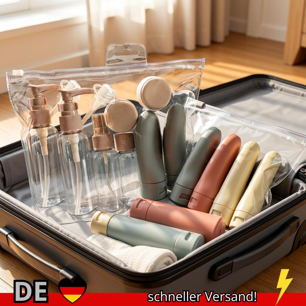 Reiseflaschen Set 11-teilig Leer Aufbewahrungstasche
