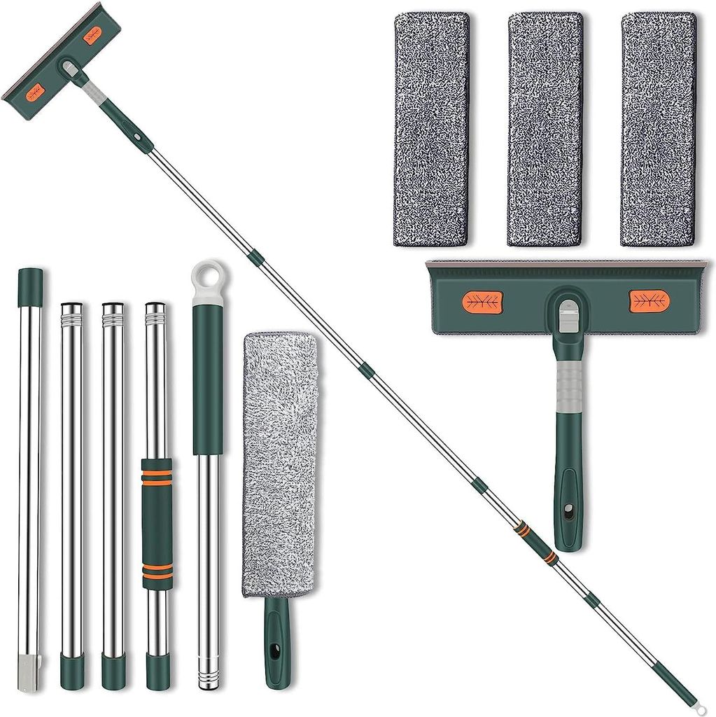 Fensterreiniger-Set mit Teleskopstiel 210cm, ideal für Glas und Fliesen