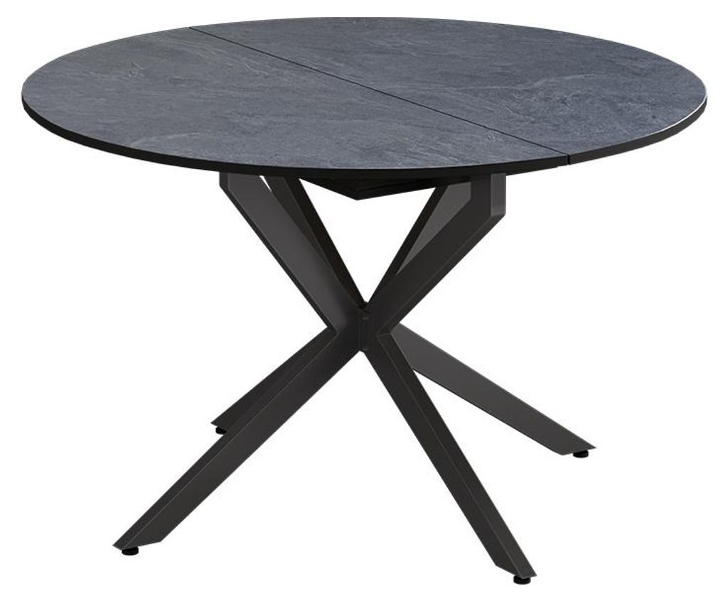 Esstisch Vicco Loyd Anthrazit/Schwarz 120 x 120 cm ausziehbar, Model 59376
