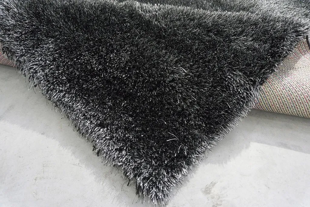 Tapis Moelleux Seven Soft 7901 Gris et Noir - Texture Douce 200 x 290 cm