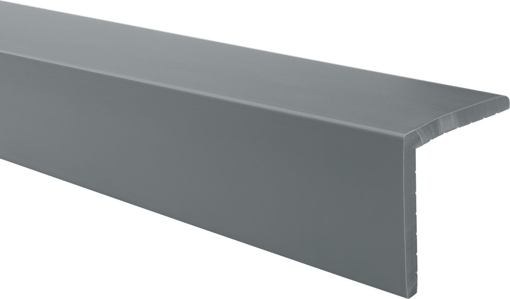 QUEST Treppenkantenprofil, Treppenprofil PVC für Treppenstufen, Treppenkantenschutz, 150cm, dunkelgrau