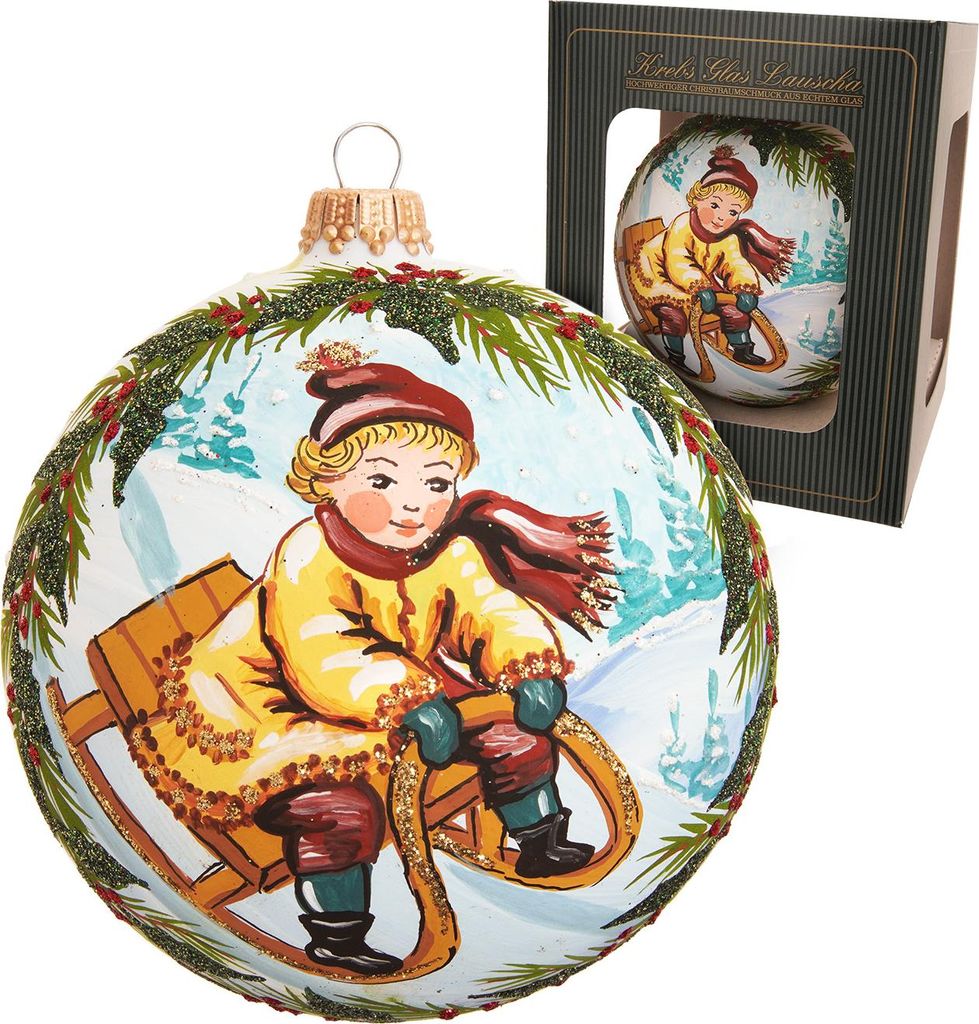 Krebs Glas Lauscha Weihnachtsbaumkugel -  Geschenkkugel - Produktbild 