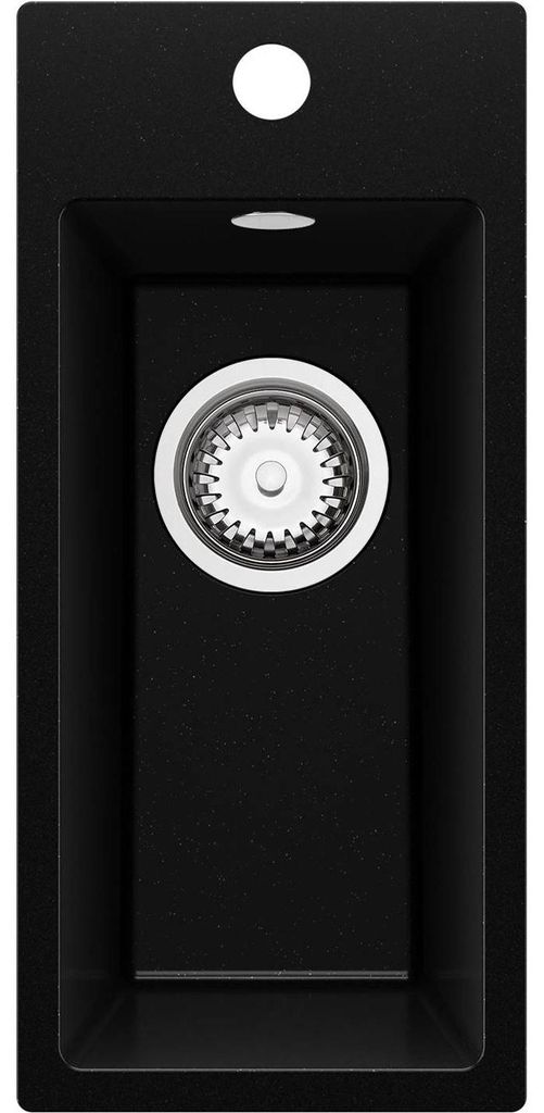 PRIMAGRAN Spülbecken Schwarz Metallic 23x50cm, Granitspüle Produktbild 