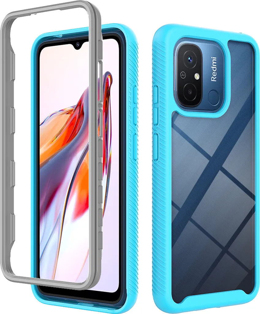Cover Redmi 12C Antiurto: Custodia Blu Ibrida per Uso Estremo