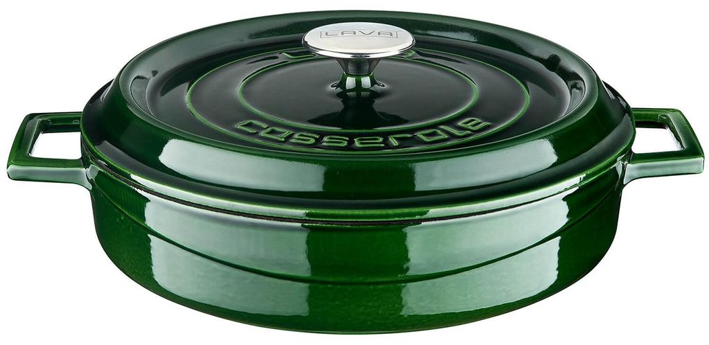 LAVA Emaillierter Gusseisen-Schmortopf mit Deckel, Ø 28 cm, 3,51 Liter