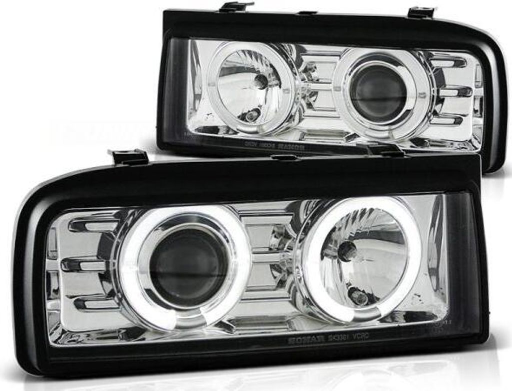 LED Angel Eyes Scheinwerfer passend für VW Corrado 88-95 chrom