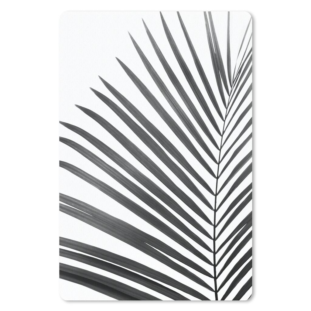 MuchoWow Mauspad Mousepad Pflanze - Schwarz und weiß - Natur - Blatt 40x60 cm - Mousepads - Maus Mat - Pad - Mausunterlage - Schreibtisch Accesoire