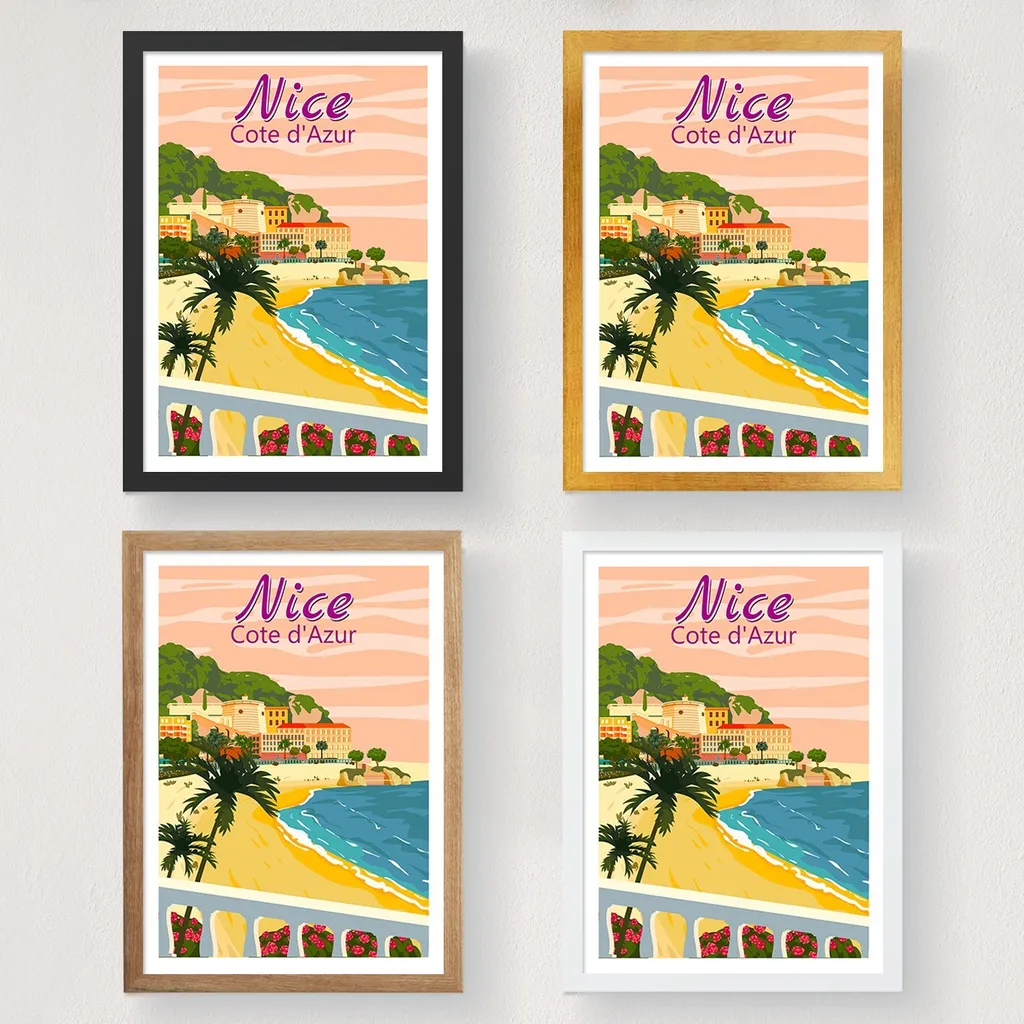 Affiche Wallity Nice Côte d'Azur 1997 - Format A3 Satiné Multicolore