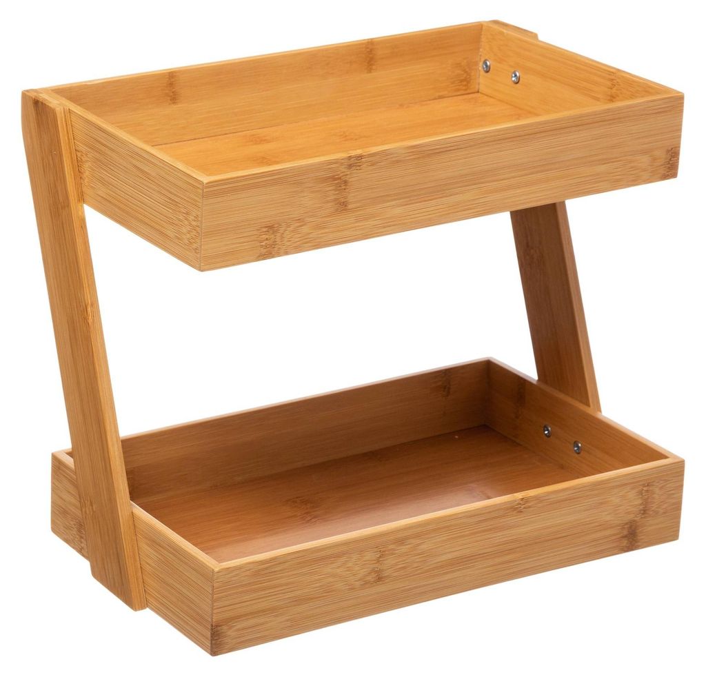 Küchen-Organizer aus Bambus mit 2 Ablagen braun Modern Deko Produktbild 