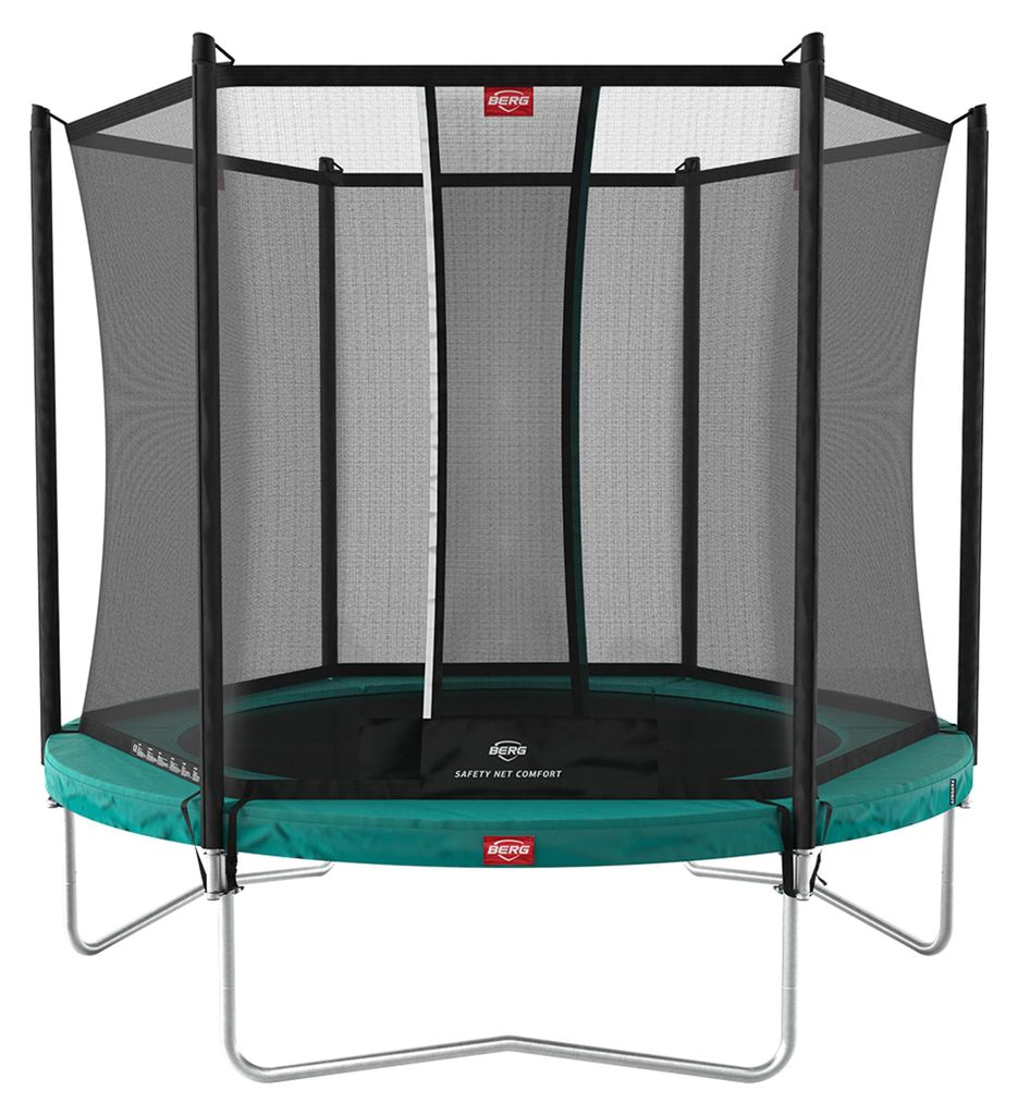 BERG Trampolin Favorit Regular 330 + Sicherheitsnetz Comfort Stahlrahmen Grün