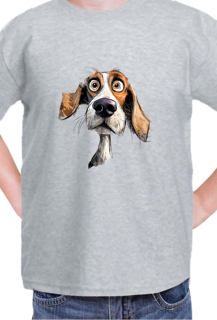Kinder T-Shirt Funny Dogs Breeds Beagle Dog Breed 020, 7-8 Jahr - 128 / Grau
