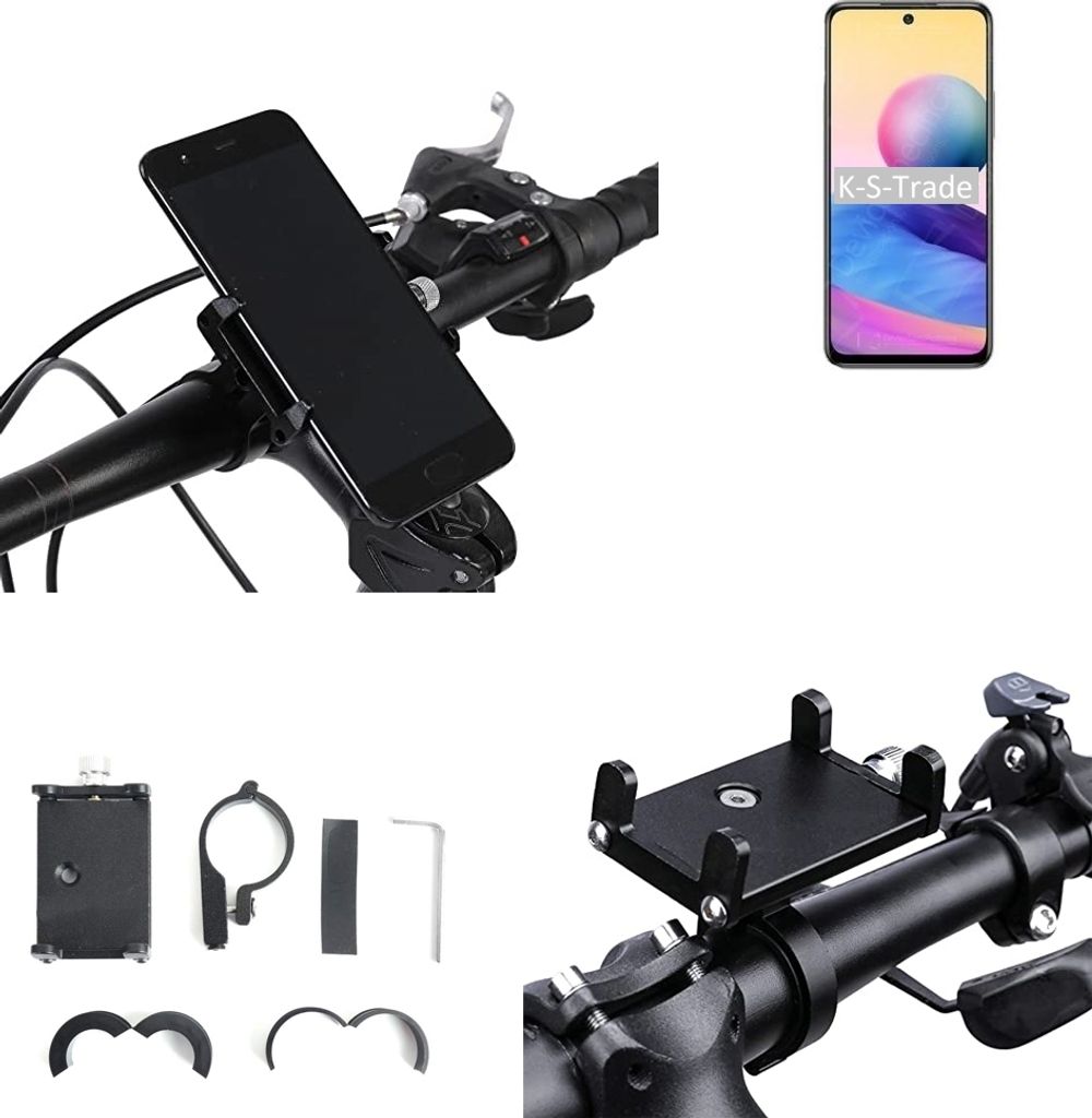 K-S-Trade Handyhalterung für das Fahrrad kompatibel mit Xiaomi Redmi Note 10 JE Halter Lenkstange Fahrradhalterung Motorrad Bike Mount Befestigung