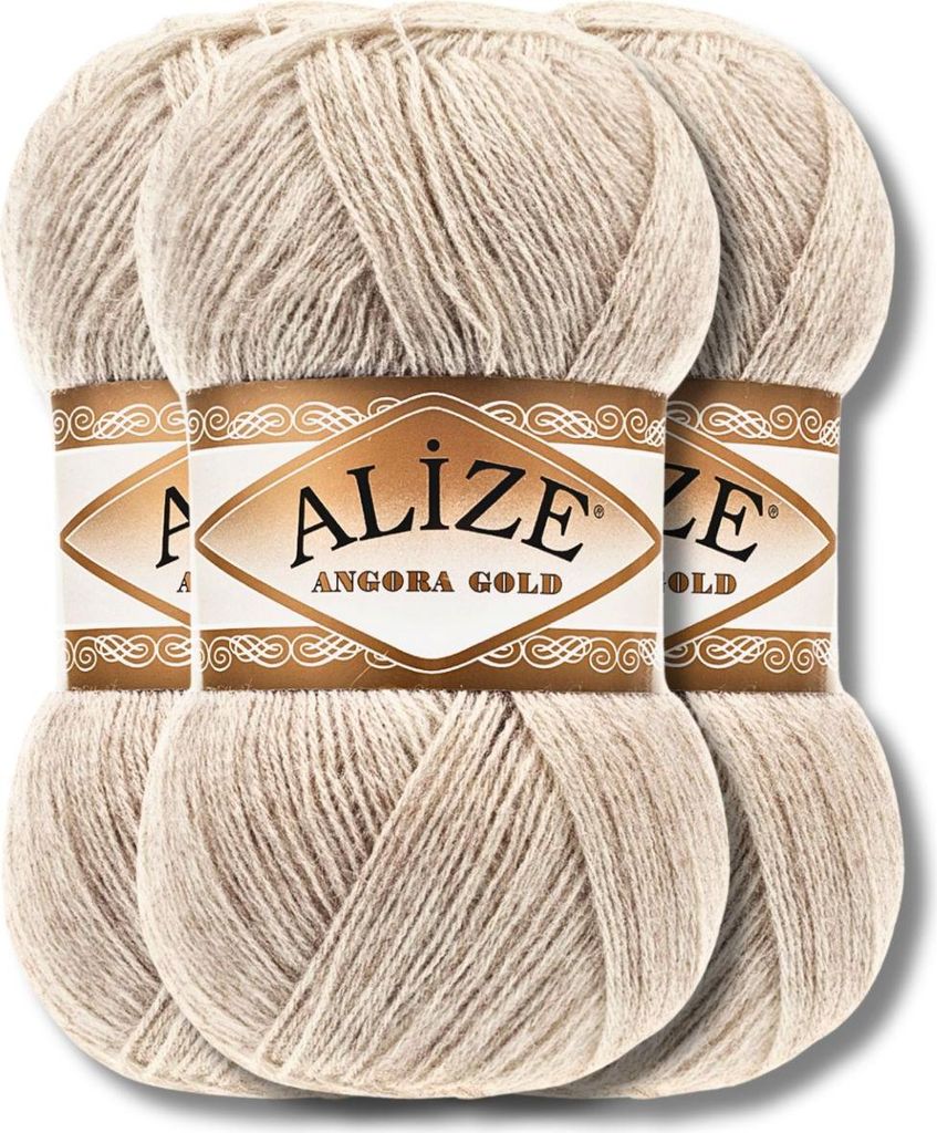 Alize 3x 100g Angora Gold Wolle, Uni, Häkeln, Stricken (152)