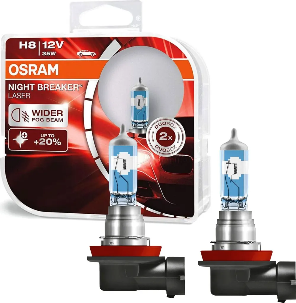 Kit 2 Lampadine H8 OSRAM 64212NL Night Breaker Laser 12V 35W PGJ19-1