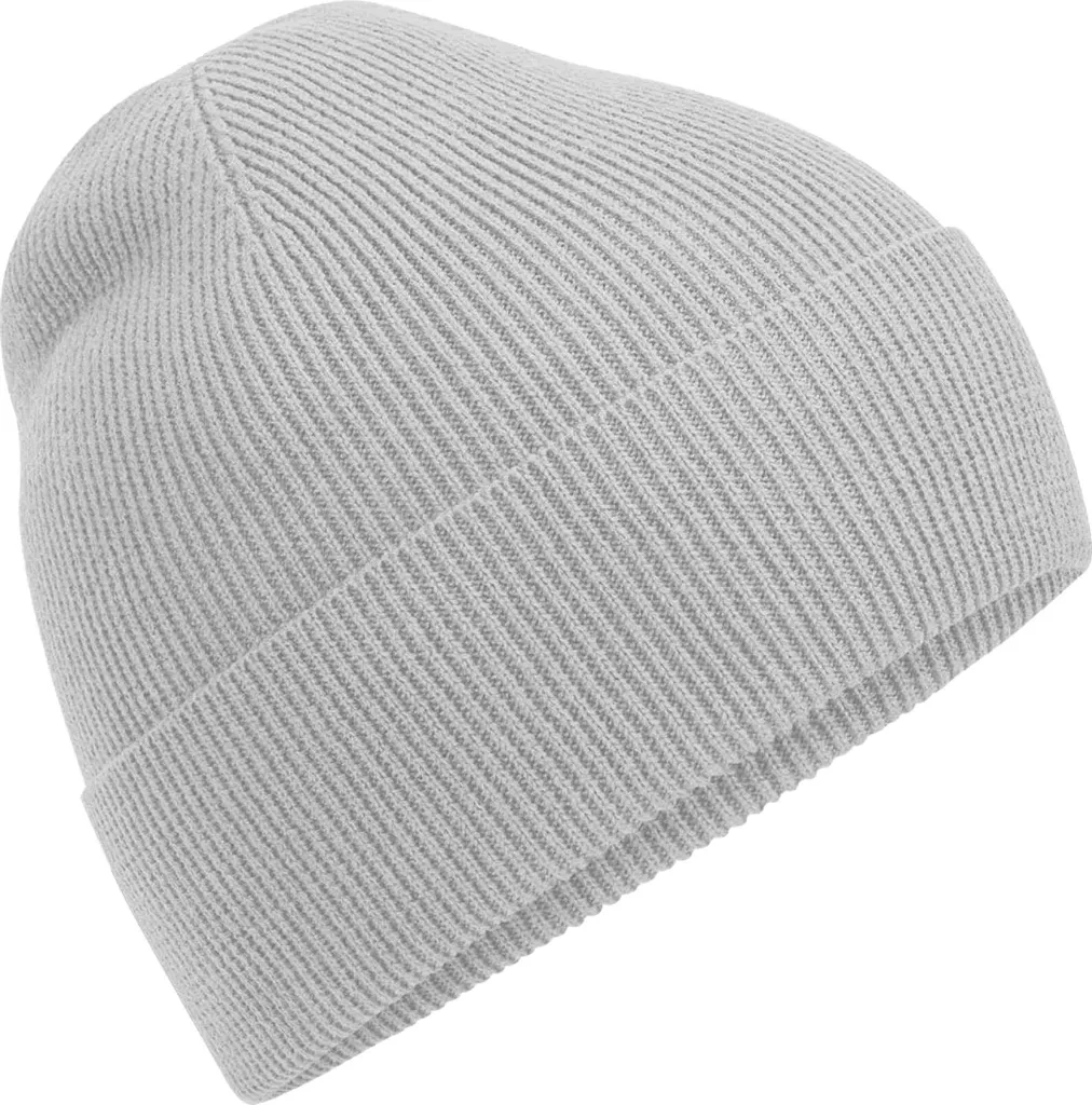 Beechfield - Berretto da uomo/donna unisex, cotone organico, maglia fine BC6967 (taglia unica) (grigio chiaro)