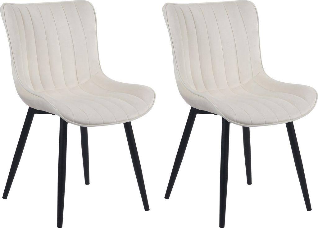 CLP Stuhl Largo gepolstert mit Metallgestell,creme Samt