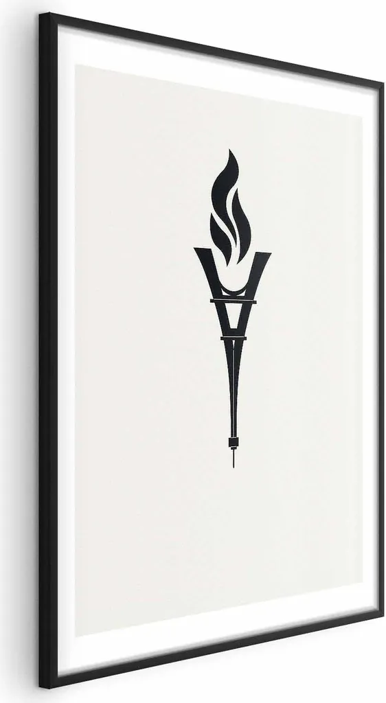 Poster Torcia Olimpica 40x60 Completo di Cornice Nera con Margine