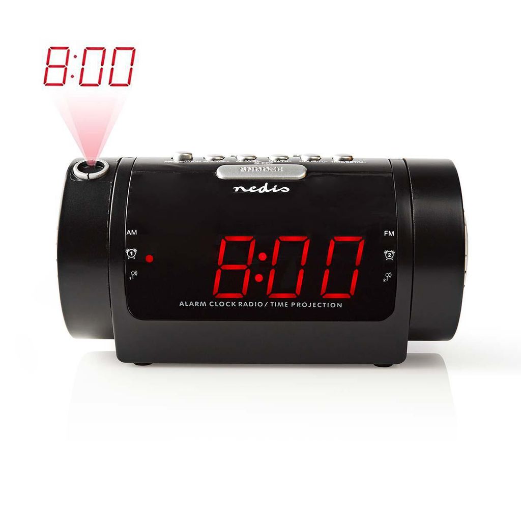 Nedis Digital-Wecker-Radio - LED - Zeitprojektion - AM / FM Produktbild 