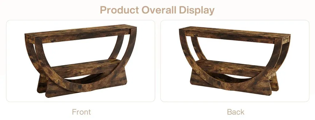 Meuble TV en bois et MDF 160 cm, étagère ouverte design pour salon