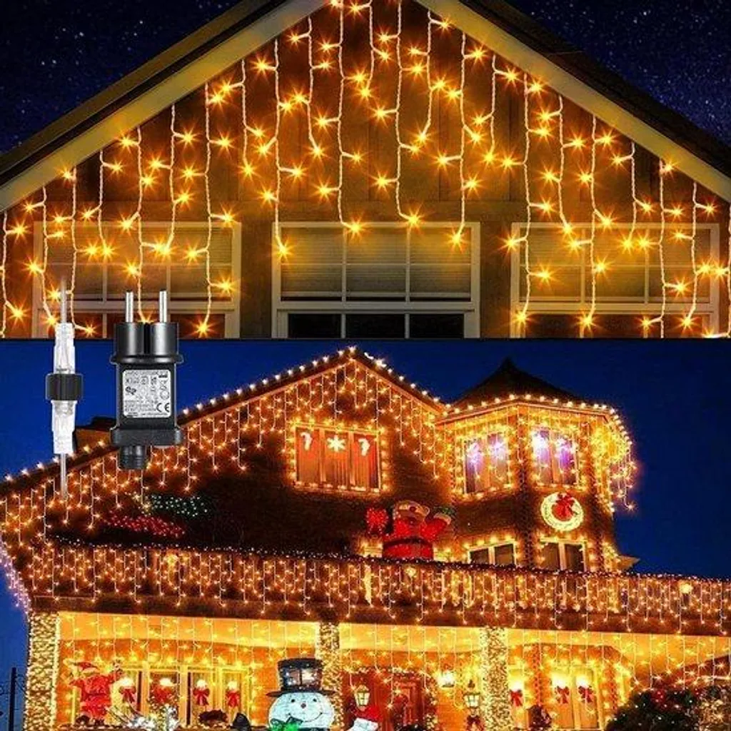 Guirlande de Noël 4m 600 LED Anti-Nœuds IP44 Blanc Chaud Décoration Maison