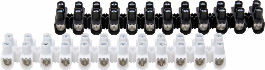 Kopp Lüsterklemme Lüsterklemmleiste 12-polig 4-16mm² weiß/schwarz 2 Stück