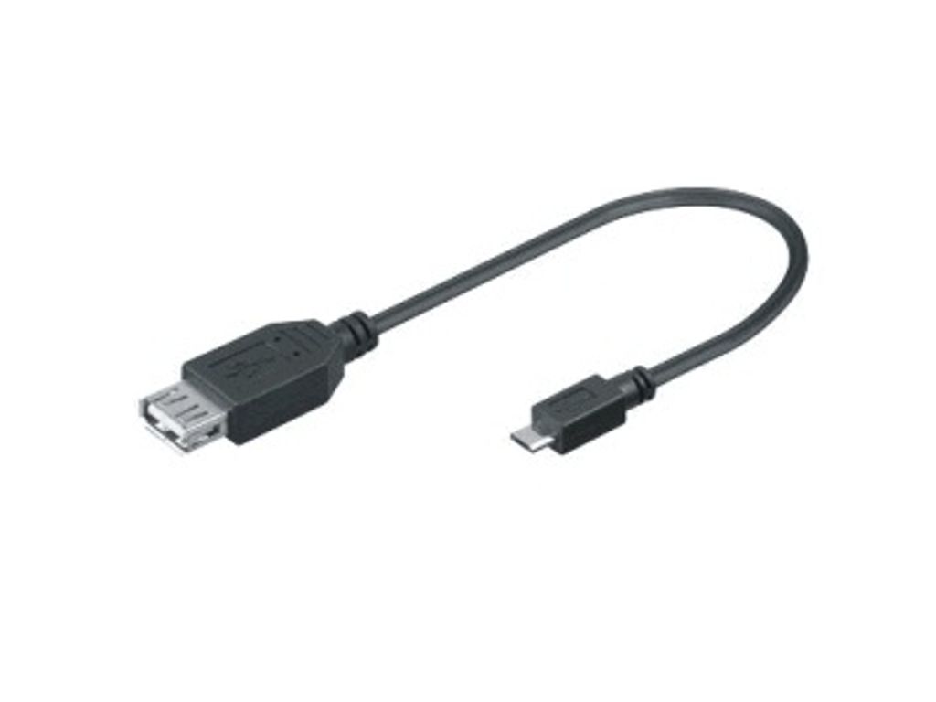 Goobay 95194 USB 2.0 Hi-Speed Adapter 0,2 m - USB 2.0-Buchse (Typ A) > USB 2.0-Micro-Stecker (Typ B)
