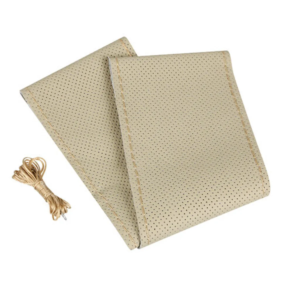 Coprivolante in Pelle Traforata Beige Premium | Kit Cucito Incluso