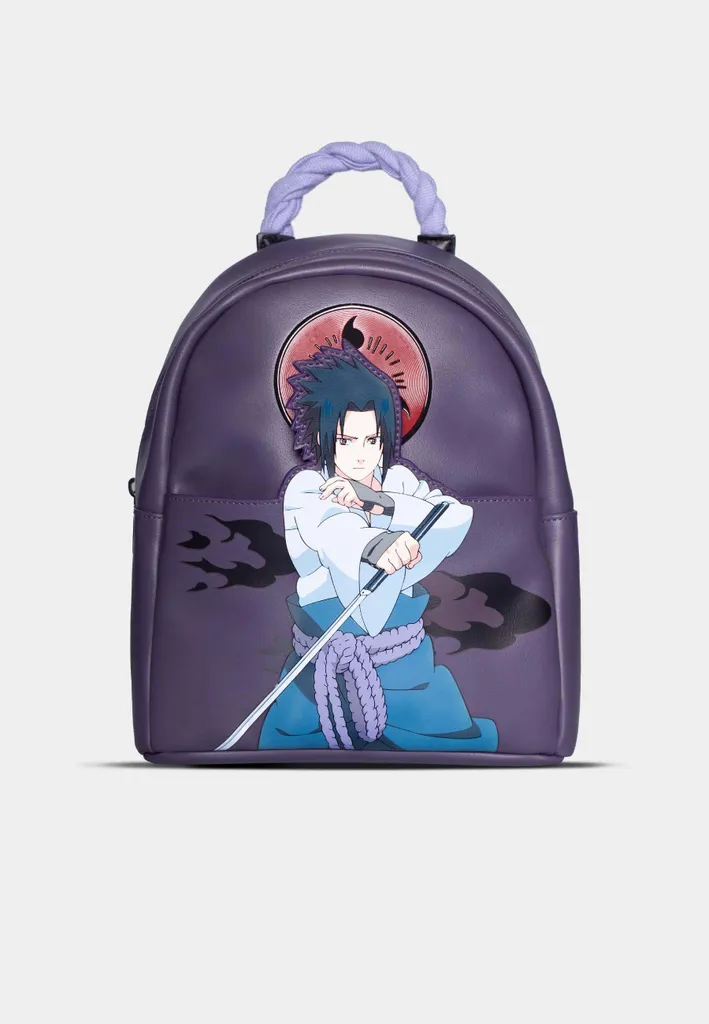 Sac à dos Naruto Shippuden Sasuke mini avec détails brodés et PU