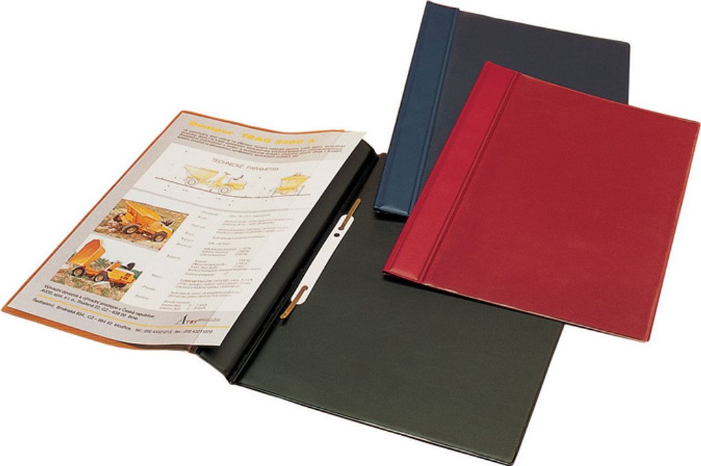 A4 Kunststoffordner mit Tasche - rot