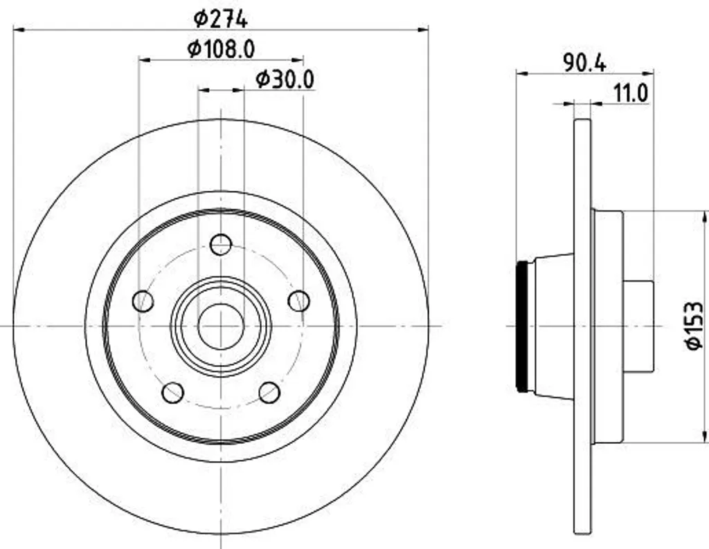 Disque de frein arrière pour Renault Kangoo et Mercedes Citan W415