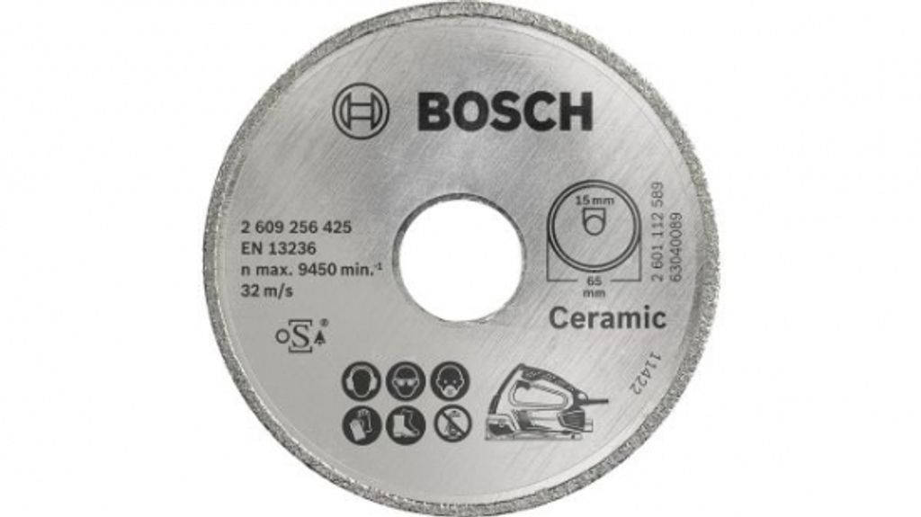 Bosch Diamanttrennscheibe Durchmesser 65 x 15 mm 2609256425 für Fließen, Feinstein, Keramik (2609256425)