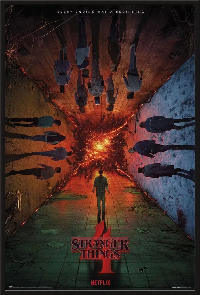 Décoration Murale Stranger Things Saison 4 Poster Encadré Shinsuke Noir