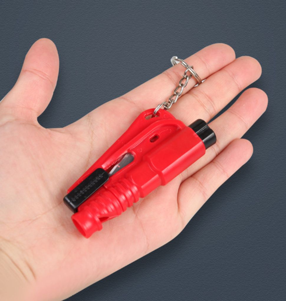 1 Stück 2-in-1 Notfall Auto Notwerkzeug Schlüsselanhänger