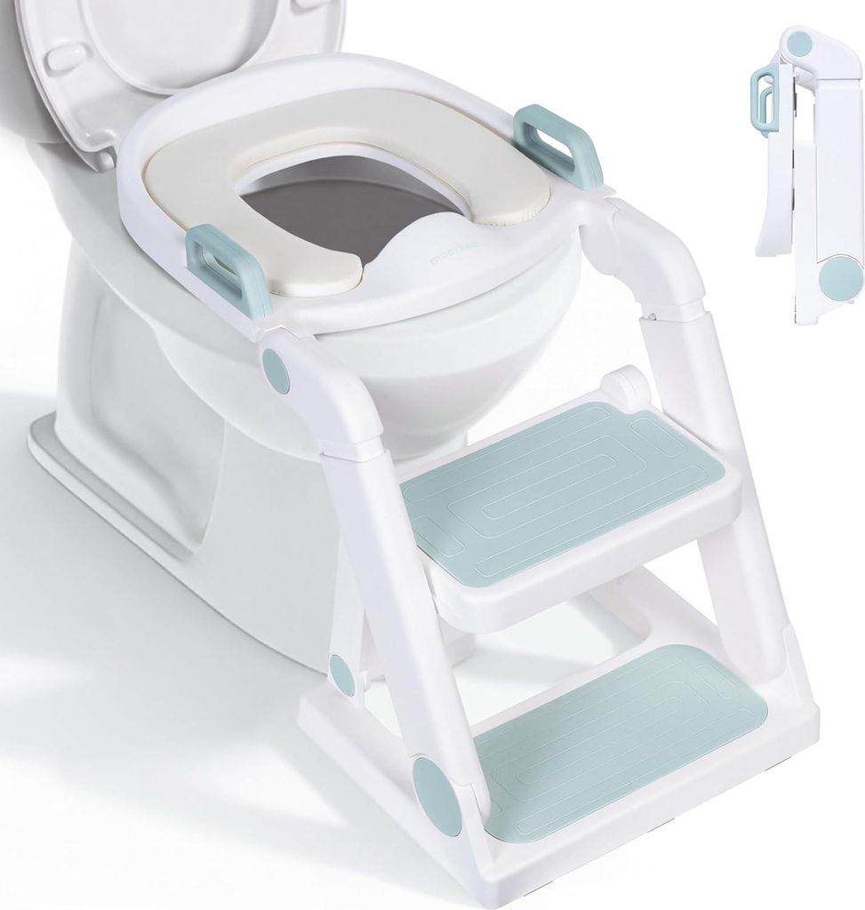 moovkee. Kinder Toilettensitz mit Treppe Blau ab 1,5 Jahren Produktbild 