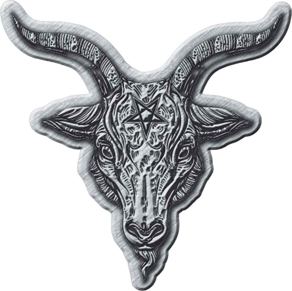 Baphomet - Abzeichen, Metall RO8477 (Einheitsgröße) (Schwarz/Silber)