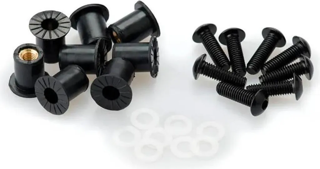Kit de vis de carénage Puig Universal Anodized Noir avec Wellnuts