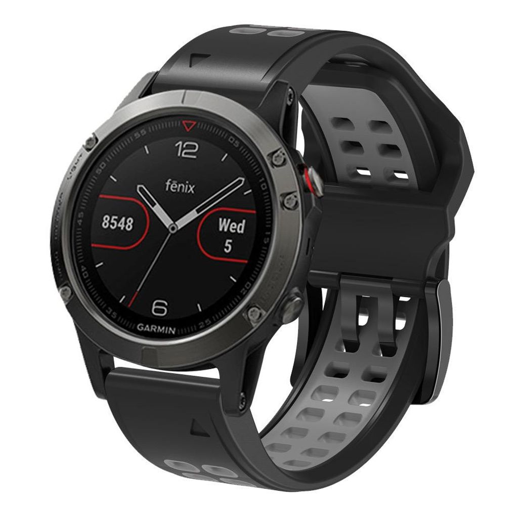 FFO2World Silikon-Sportarmband mit QuickFit 26 mm für Garmin Fenix 5X–8 (51 mm) & Enduro 1–3 – Langlebiges Ersatzarmband für Outdoor – Sc...