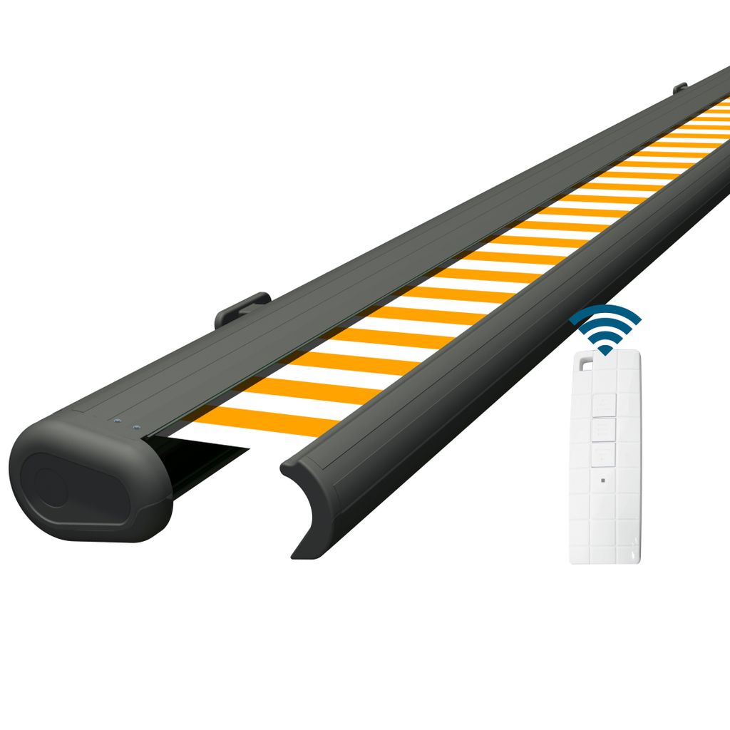 Eclipse Premium elektrische Vollkassettenmarkise Grau 3x2,5 m Tuch: Sonnenfarbe