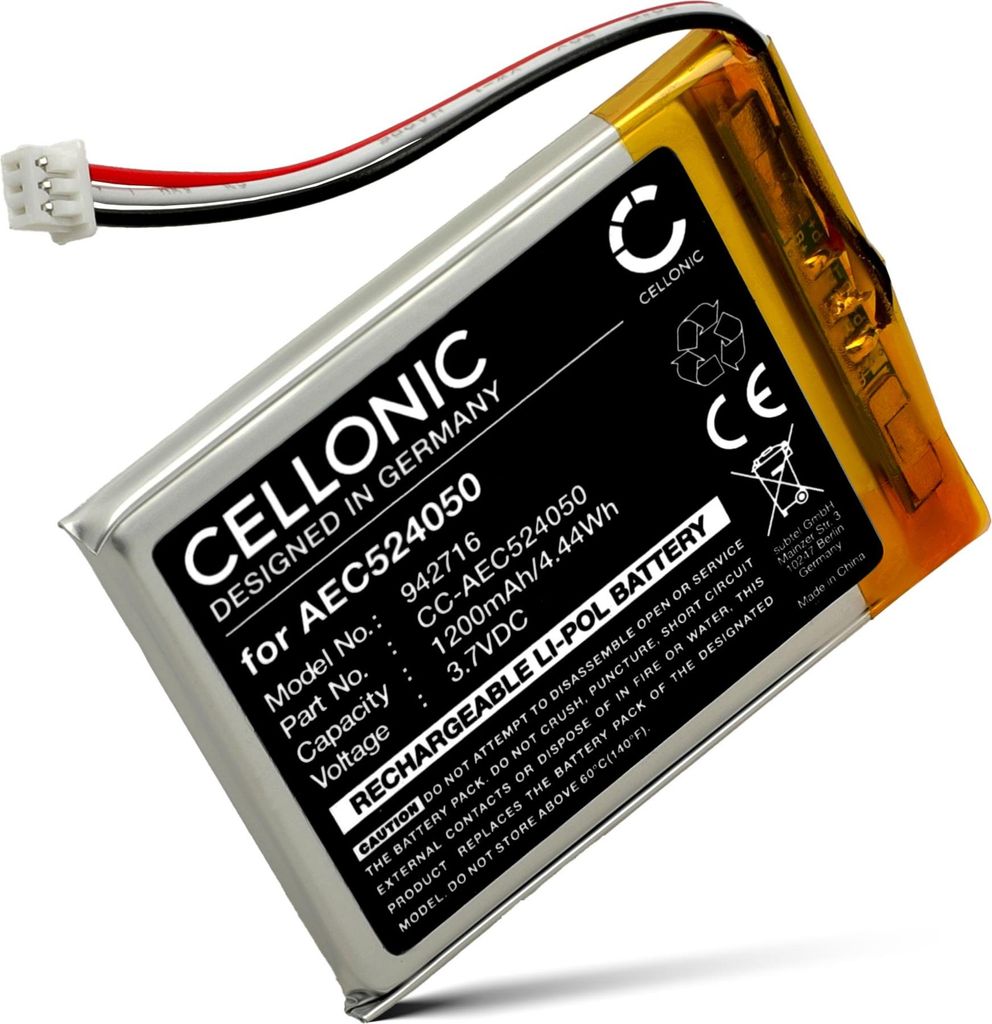 CELLONIC Akku für Headset Kompatibel mit Corsair Void Pro RGB, HS75 XB, HS70 SE, AEC524050 - (1200mAh, 3.7V)