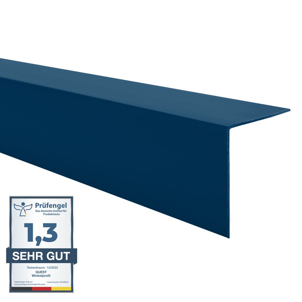 Winkelprofil QUEST 20x20 mm, Hart-PVC Kantenschutzprofil, Winkelleiste für Kanten und Ecken, Dekorativ, L-Form, KT, marineblau, 150 cm