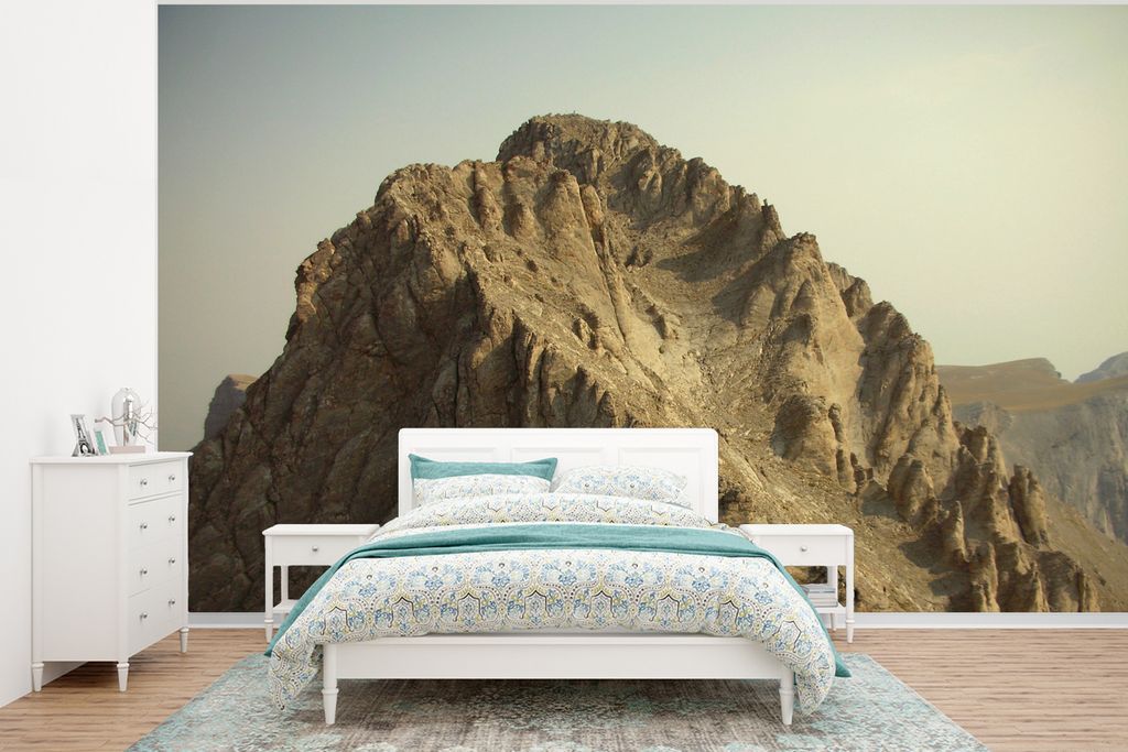MuchoWow Fototapete für Wohnzimmer oder Schlafzimmer Wandtapete Vinyl Motivtapete Der Gipfel des Olymps - 400x300 cm - Papiertapeten