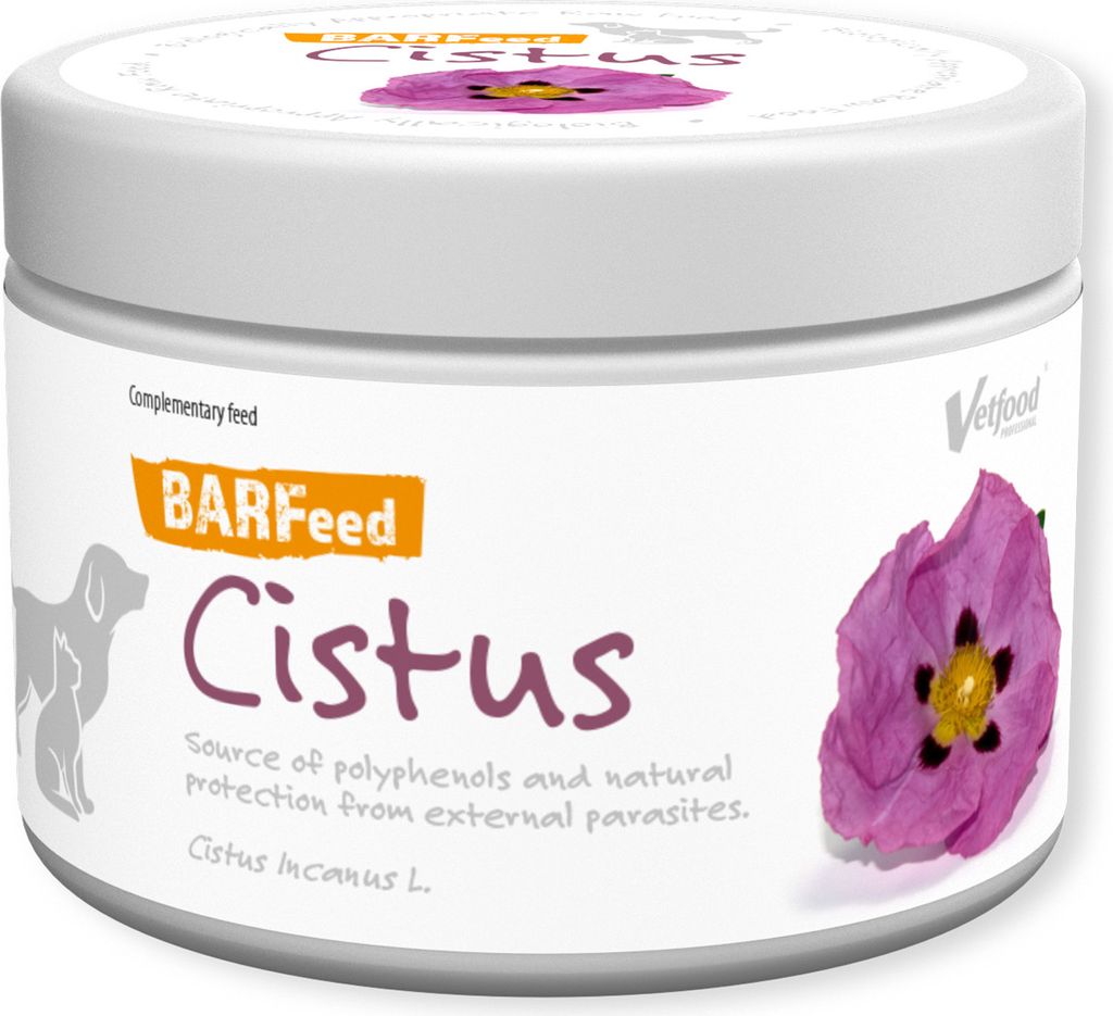 Vetfood BARFeed Cistus 190g, Natürliche Unterstützung für Herz, Immunsystem, Antioxidantien, Parasiten, Zecken, Mücken, BARF, Natürliche Ergä...