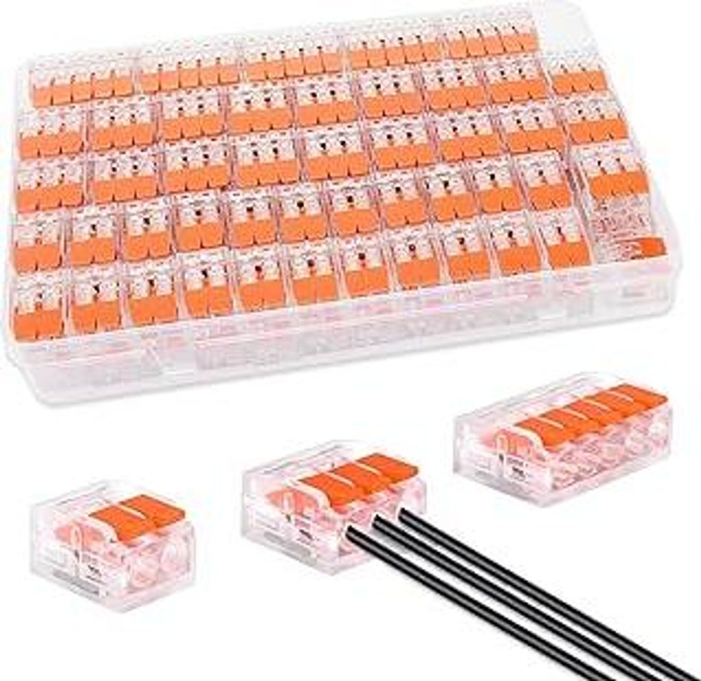 Kabelverbinder, SPL2-5 Verbindungsklemmen Set, 75 Stück Verbindungsklemmen, Elektrische Kabelverbinder Klemmen 2, 3, 5 Polig mit Hebel für alle L...