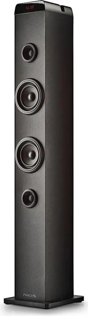 Enceintes NGS Bluetooth 5.4 karaoké sans fil avec socle en bois noir