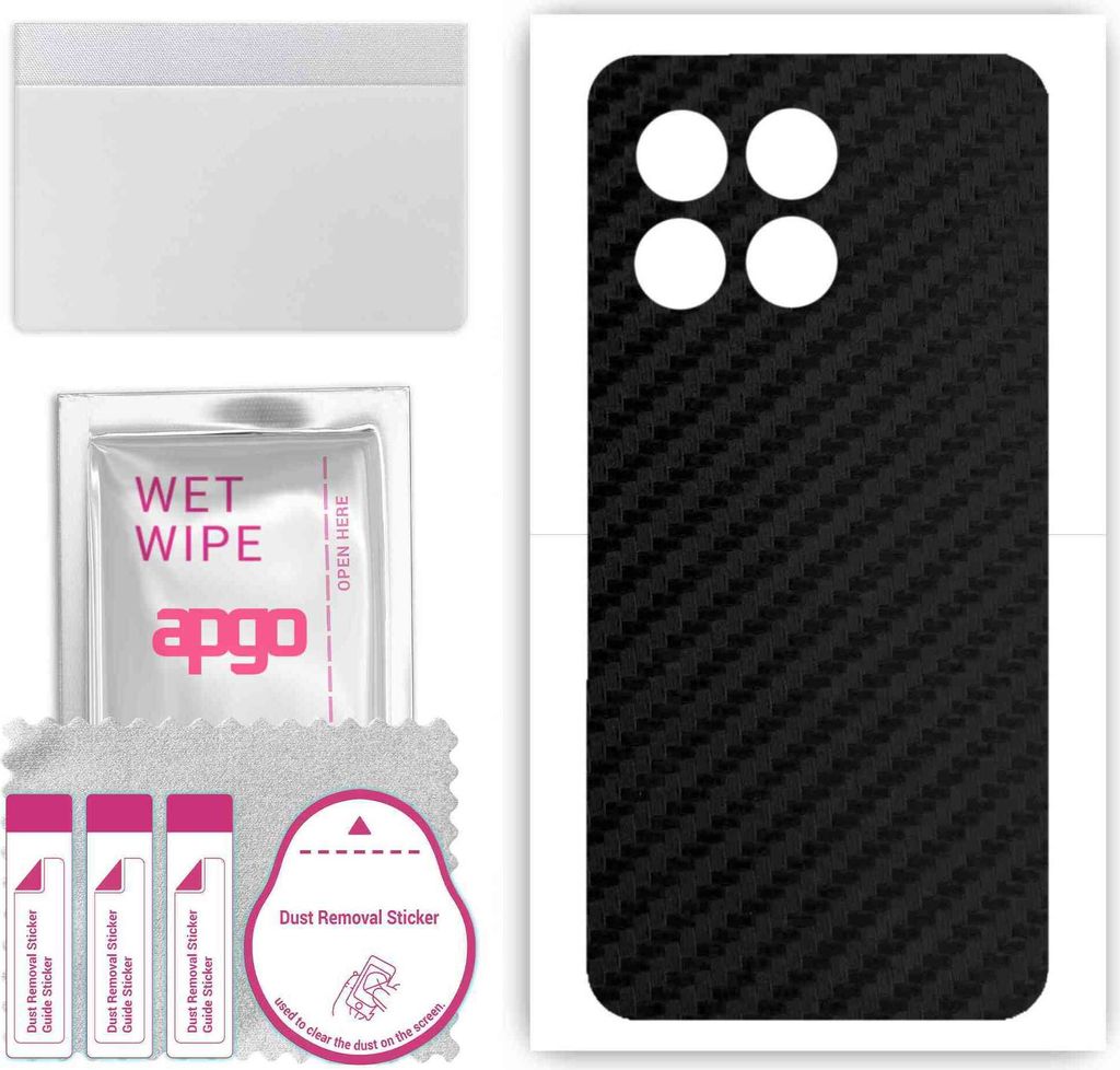 apgo Rückseite Schutzfolie, Skin, kompatibel mit Honor X6a, Hinten Displayschutzfolie aus Vinylfolie, kratzfest, einfache Montage - Schwarzer Kohl...