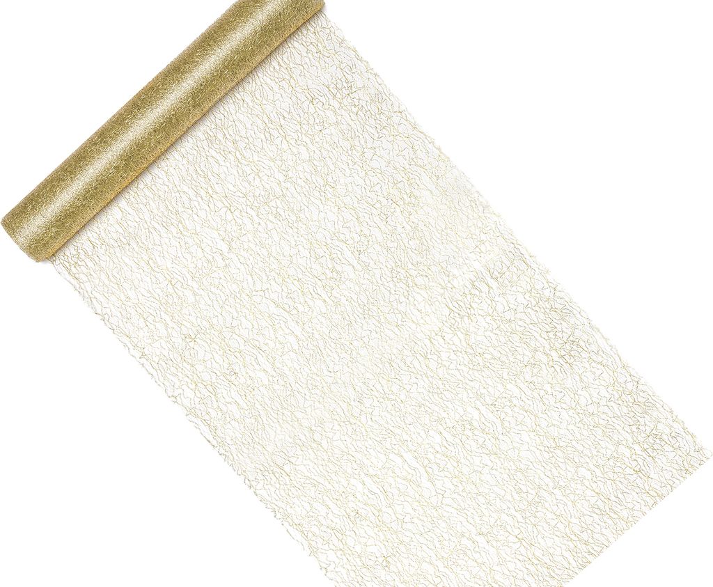 Chemin de table en filet 36cm x 9m Rouleau or métallisé Image du produit 